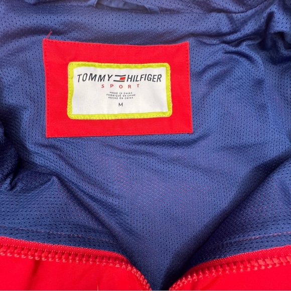 Tommy Hilfiger Popover Jacket Cropped Red Size Medium - Picture 9 of 11